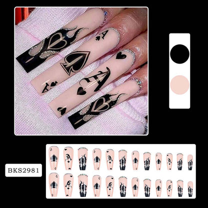 Press On Nails Reuseable Nail Covers Nail Stickers Fake Nail Pieces 24-piece