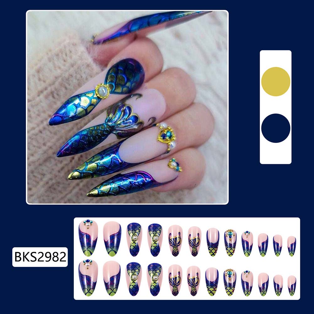 Press On Nails Reuseable Nail Covers Nail Stickers Fake Nail Pieces 24-piece
