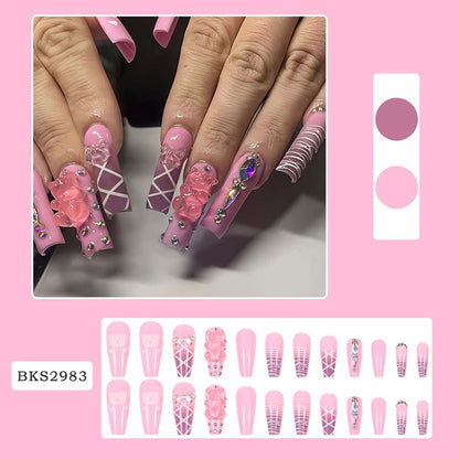 Press On Nails Reuseable Nail Covers Nail Stickers Fake Nail Pieces 24-piece
