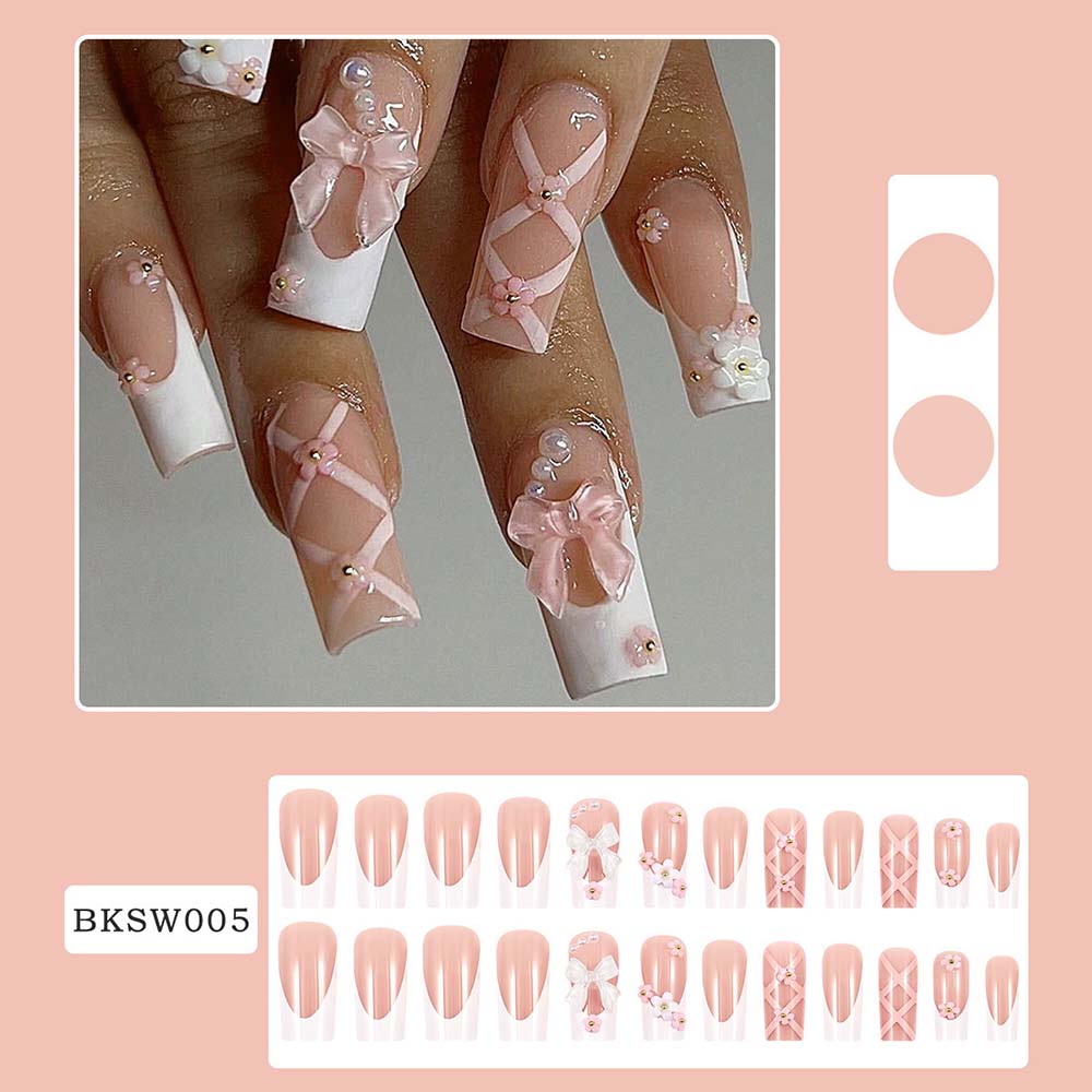 Press On Nails Reuseable Nail Covers Nail Stickers Fake Nail Pieces 24-piece