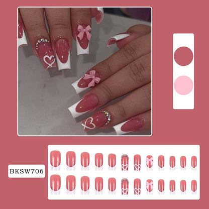 Press On Nails Reuseable Nail Covers Nail Stickers Fake Nail Pieces 24-piece