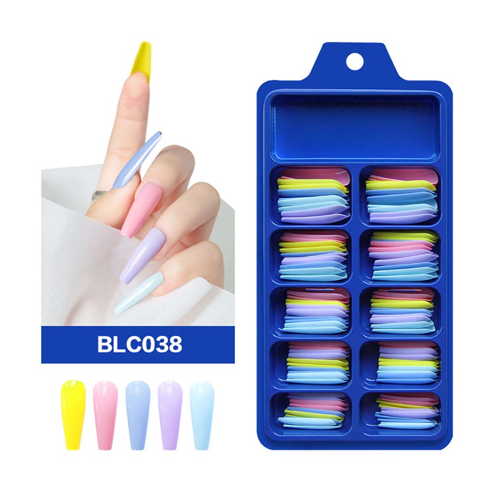 Diy False Nail Press On Nails Long Ballet Pure Salon Tips Mixed-color 100 Pcs