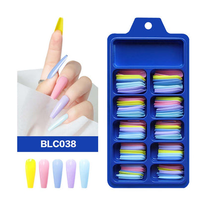 Diy False Nail Press On Nails Long Ballet Pure Salon Tips Mixed-color 100 Pcs
