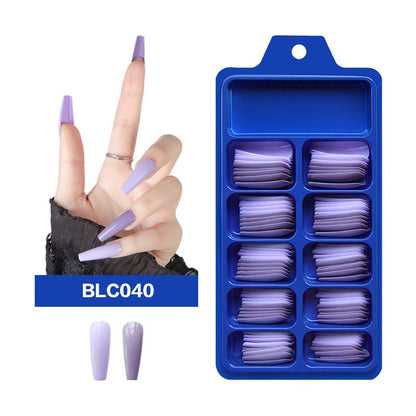 Diy False Nail Press On Nails Long Ballet Pure Salon Tips Mixed-color 100 Pcs