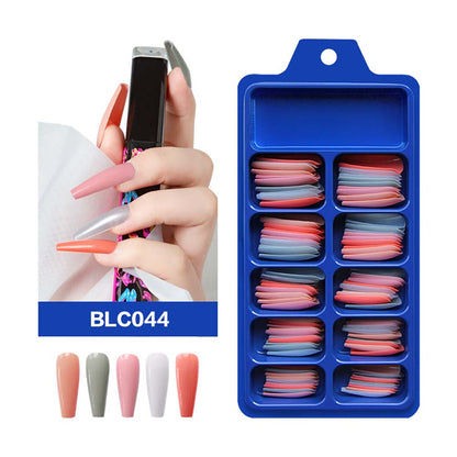 Diy False Nail Press On Nails Long Ballet Pure Salon Tips Mixed-color 100 Pcs