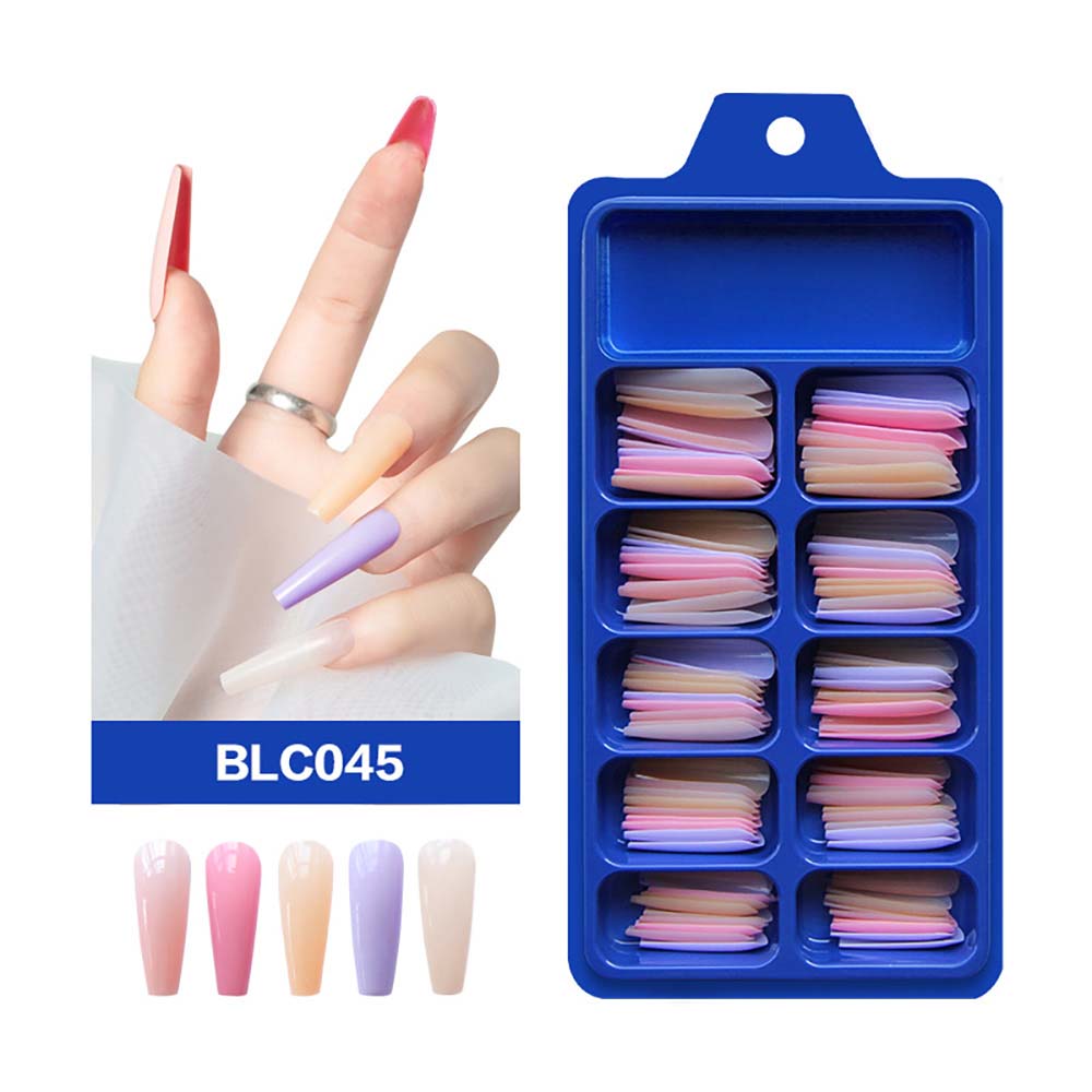 Diy False Nail Press On Nails Long Ballet Pure Salon Tips Mixed-color 100 Pcs