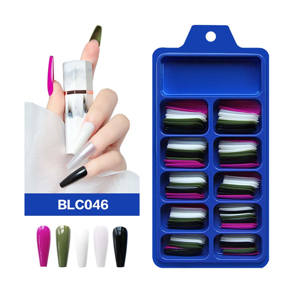 Diy False Nail Press On Nails Long Ballet Pure Salon Tips Mixed-color 100 Pcs