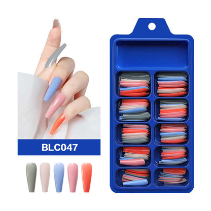 Diy False Nail Press On Nails Long Ballet Pure Salon Tips Mixed-color 100 Pcs