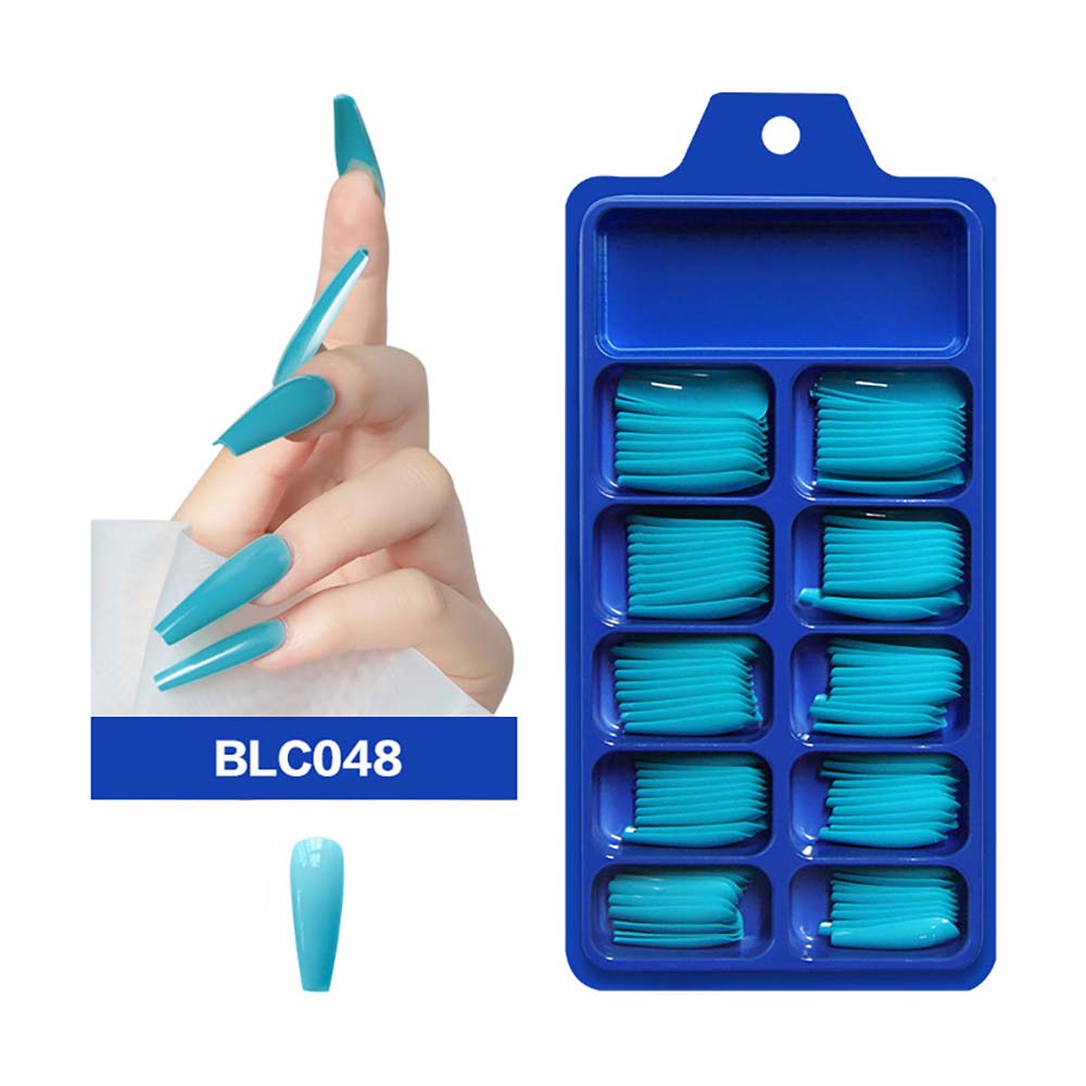 Diy False Nail Press On Nails Long Ballet Pure Salon Tips Mixed-color 100 Pcs