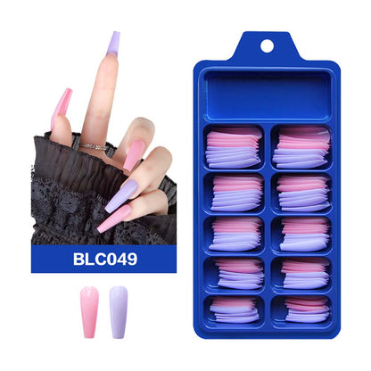 Diy False Nail Press On Nails Long Ballet Pure Salon Tips Mixed-color 100 Pcs