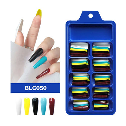 Diy False Nail Press On Nails Long Ballet Pure Salon Tips Mixed-color 100 Pcs