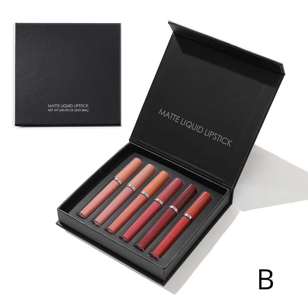 6 Pieces Matte Liquid Lipstick Set Waterproof Non-Transfer Long Lasting