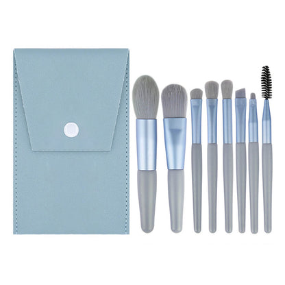 Ensemble de 8 pinceaux de maquillage portables pour poudre et crème