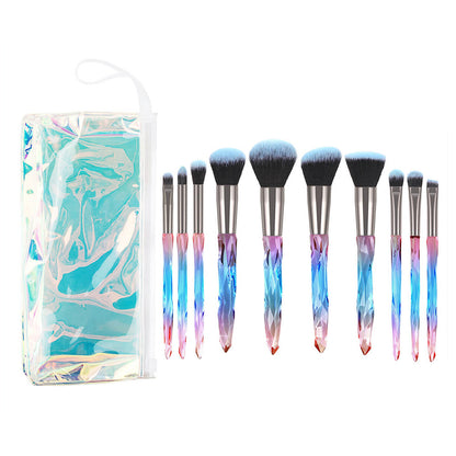 Ensemble de 10 pinceaux à paupières en cristal, poudre et crème