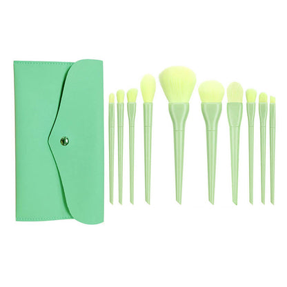 10 pcs makeup brush set candy color face eye powder soft brushes with bag