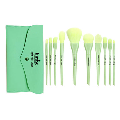 10 pcs makeup brush set candy color face eye powder soft brushes with bag