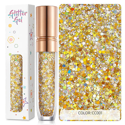 34 color eyeshadow gel glitter gel mermaid flash gelatin no glue required