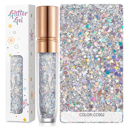 34 color eyeshadow gel glitter gel mermaid flash gelatin no glue required