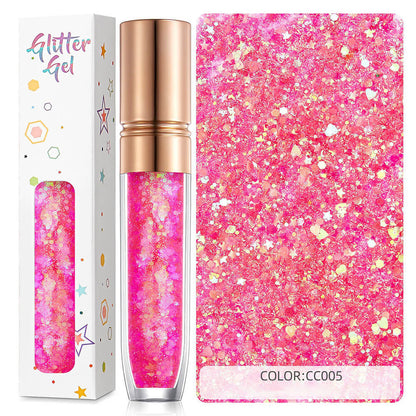 34 color eyeshadow gel glitter gel mermaid flash gelatin no glue required