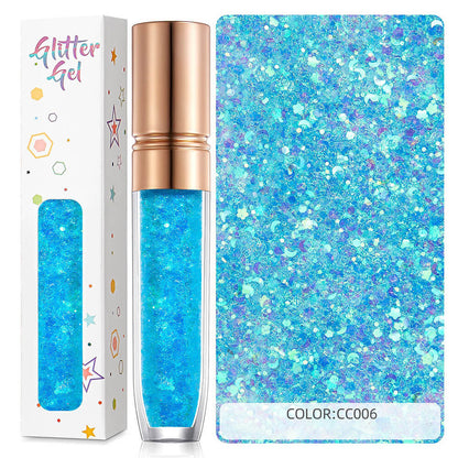 34 color eyeshadow gel glitter gel mermaid flash gelatin no glue required