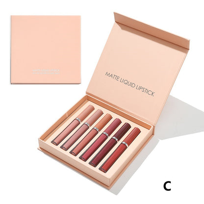 6 Pieces Matte Liquid Lipstick Set Waterproof Non-Transfer Long Lasting