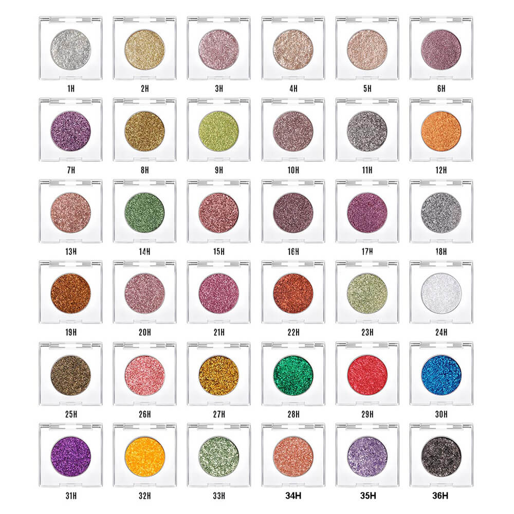 36-Color Chameleon Eyeshadow Powder Metallic Highlighter Vegan 26mm