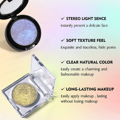 6-Color Chameleon Highlighter Powder Eyeshadow Nose Shadow Brighten 36mm