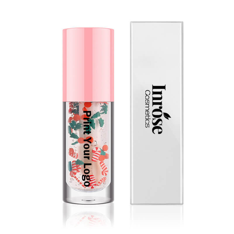 4 color Christmas lip oil vegan transparent lip gloss no logo
