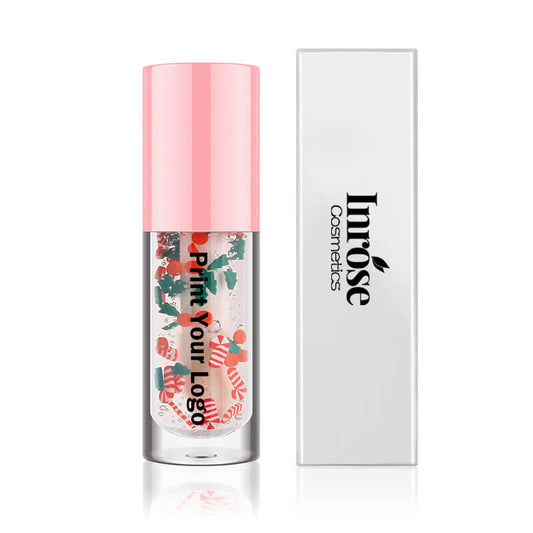 4 color Christmas lip oil vegan transparent lip gloss no logo