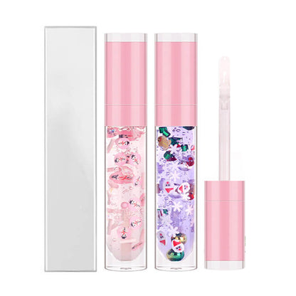 6 color Christmas lip oil clear lip gloss vegan print your logo