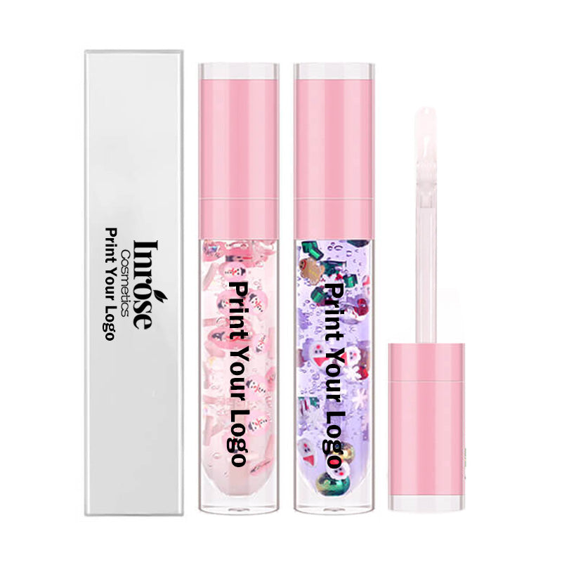 6 color Christmas lip oil clear lip gloss vegan print your logo