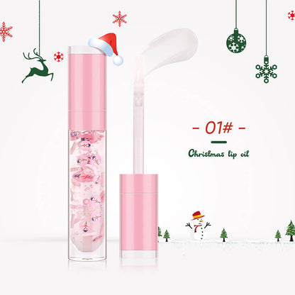6 color Christmas lip oil clear lip gloss vegan print your logo