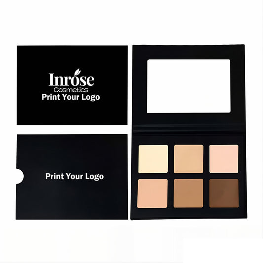 6 Color Concealer Palette Full Coverage Cream Bronzer Vegan Private Label