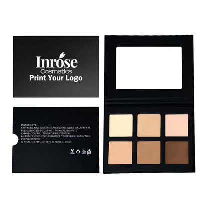 6 color concealer palette full coverage cream bronzer vegan private label