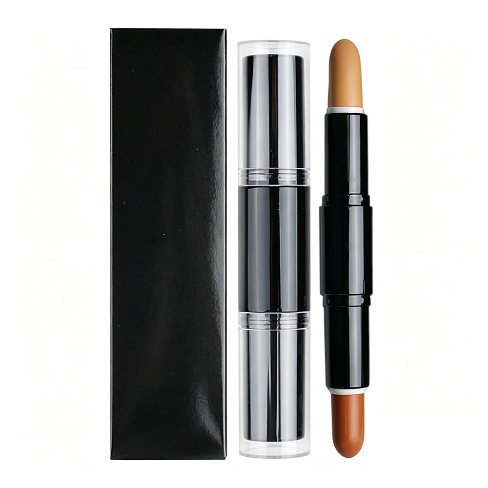 Stick contouring 3 couleurs double embout crème pour le visage, longue tenue 