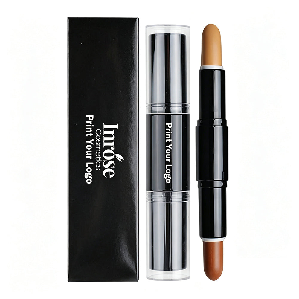 Stick contouring 3 couleurs double embout crème pour le visage, longue tenue 