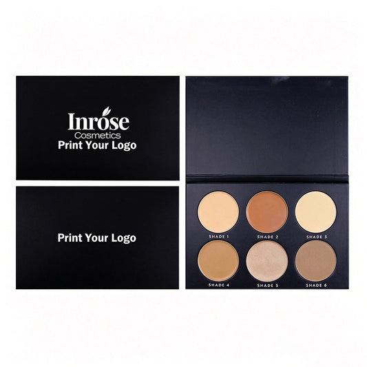 Palette de contouring 6 couleurs, crème poudre, haute pigmentation, teintes foncées