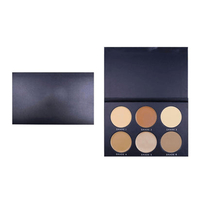 6 color contour palette cream powder high pigmented dark color