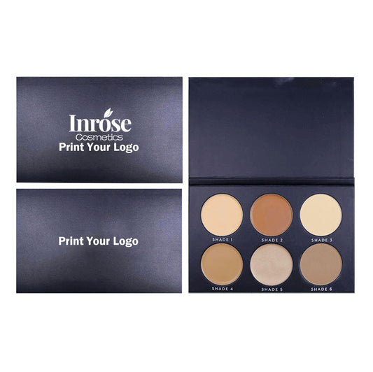 Palette de contouring 6 couleurs, crème poudre, haute pigmentation, teintes foncées