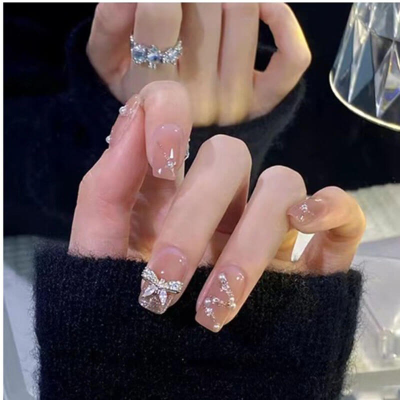 Nail art patch collection fake nails diamond nails tips 24pcs