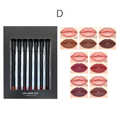 7-Piece Lip Kit Matte Lip Liner & Lipstick Set Waterproof Long Lasting Vegan