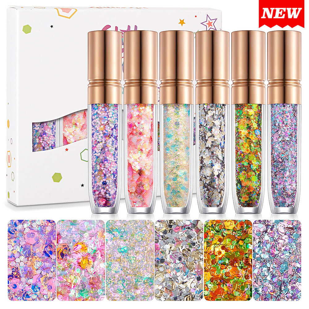 6 pcs/set eyeshadow gel glitter gel mermaid flash gelatin no glue required