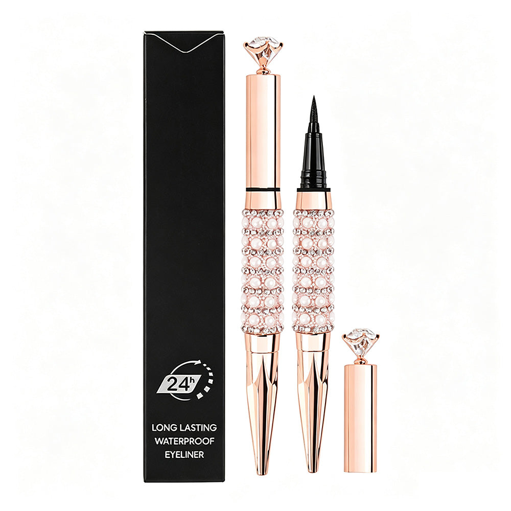 Black Liquid Eyeliner Diamond Eye Line Quick-Dry Waterproof Long Lasting