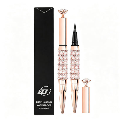 Black Liquid Eyeliner Diamond Eye Line Quick-Dry Waterproof Long Lasting
