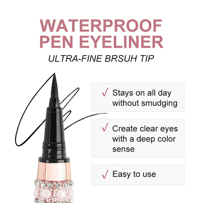 Black Liquid Eyeliner Diamond Eye Line Quick-Dry Waterproof Long Lasting