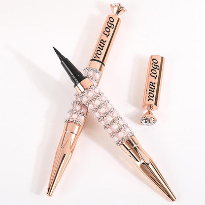 Black Liquid Eyeliner Diamond Eye Line Quick-Dry Waterproof Long Lasting