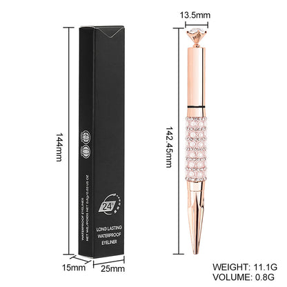 Black Liquid Eyeliner Diamond Eye Line Quick-Dry Waterproof Long Lasting