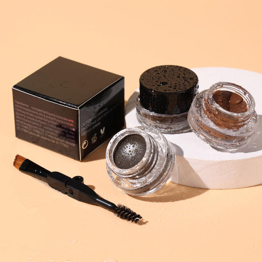 10 Color Eyebrow Gel With Brush Waterproof Brow Pomade Cream High Pigmented