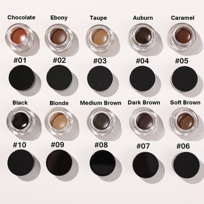 10 Color Eyebrow Gel With Brush Waterproof Brow Pomade Cream High Pigmented