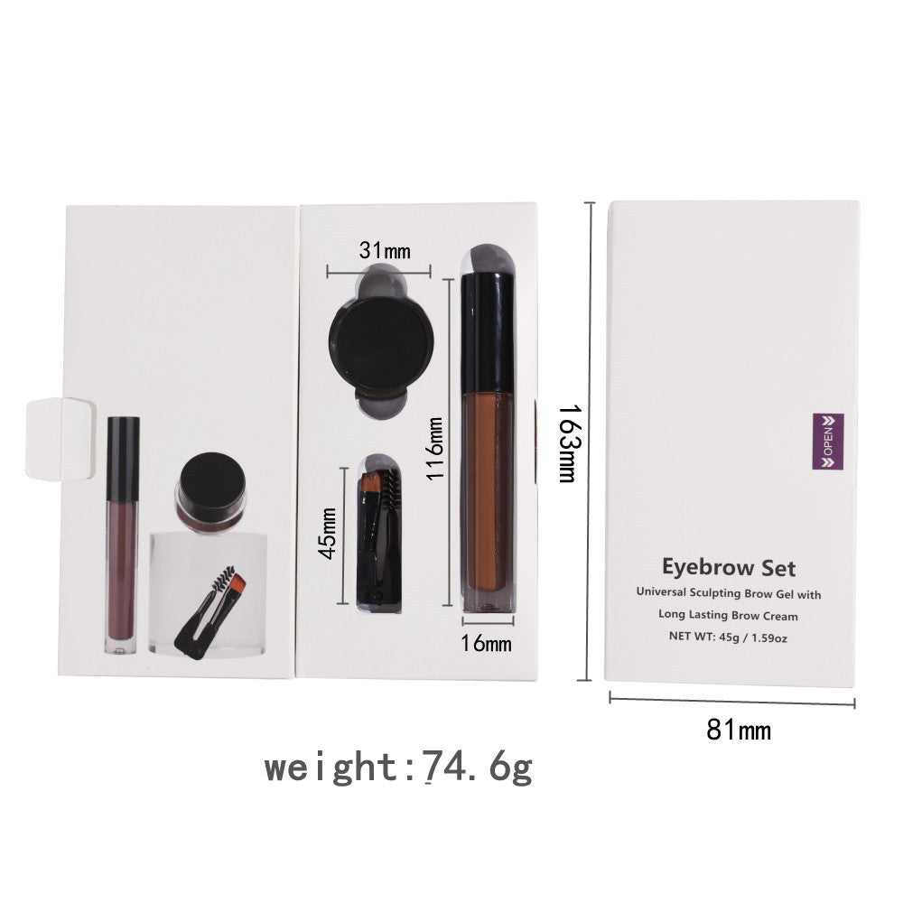 5 Color Eyebrow Kit Eyebrow Gel Brow Cream Sculpting With Brush Long Lasting